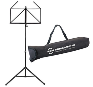 K&M Nodestativ med træplade, sort/stål, ekstra højde (118/4)